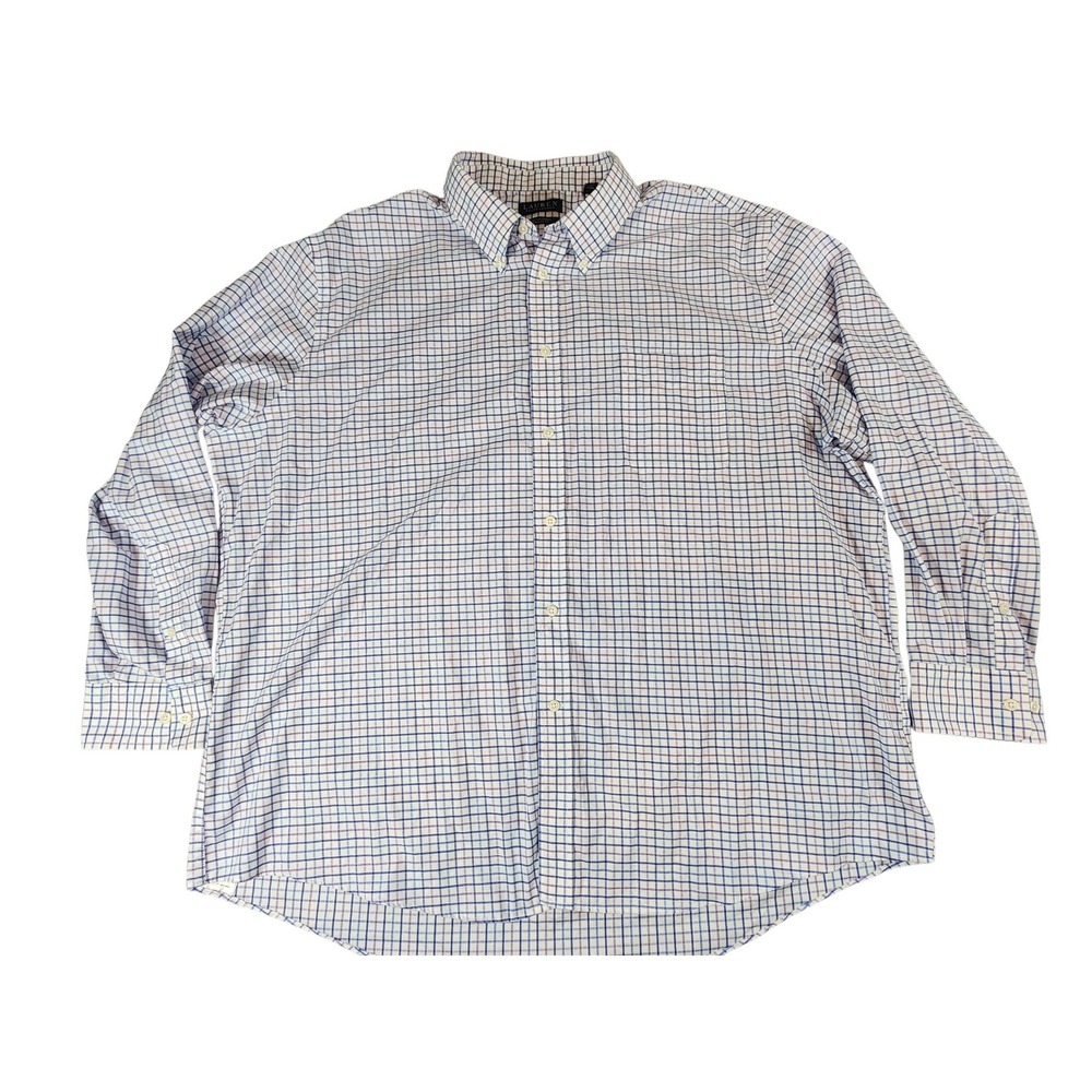 Lauren Ralph Lauren Button Down Shirt Mens 3XL White Blue Purple Check Stretch